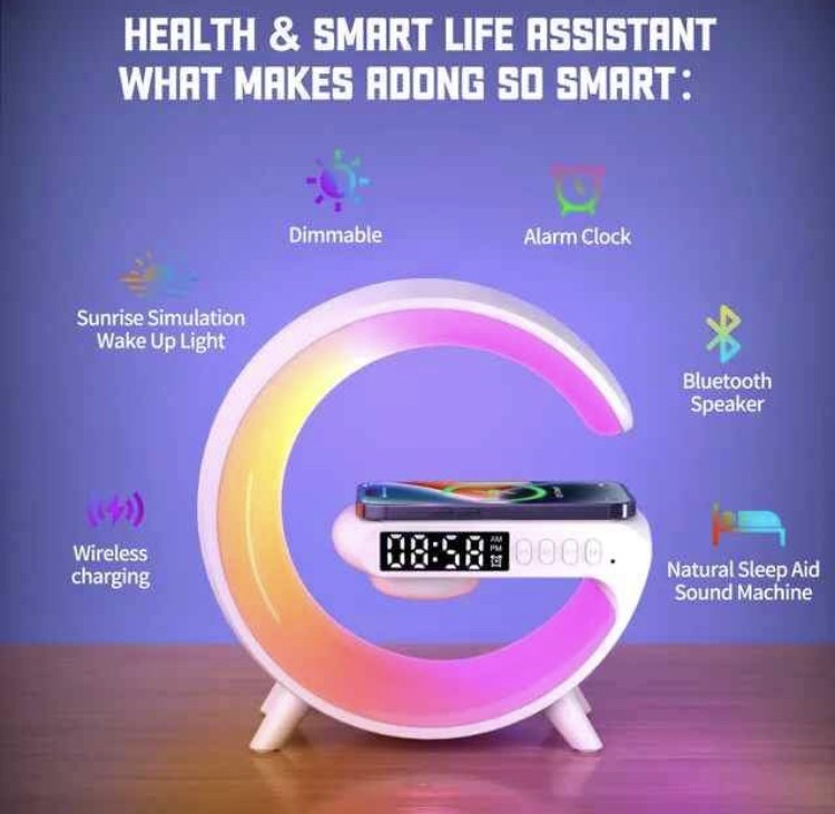 Support de chargeur sans fil, haut-parleur Multifonction - Lampe de Chambre Sans Fil