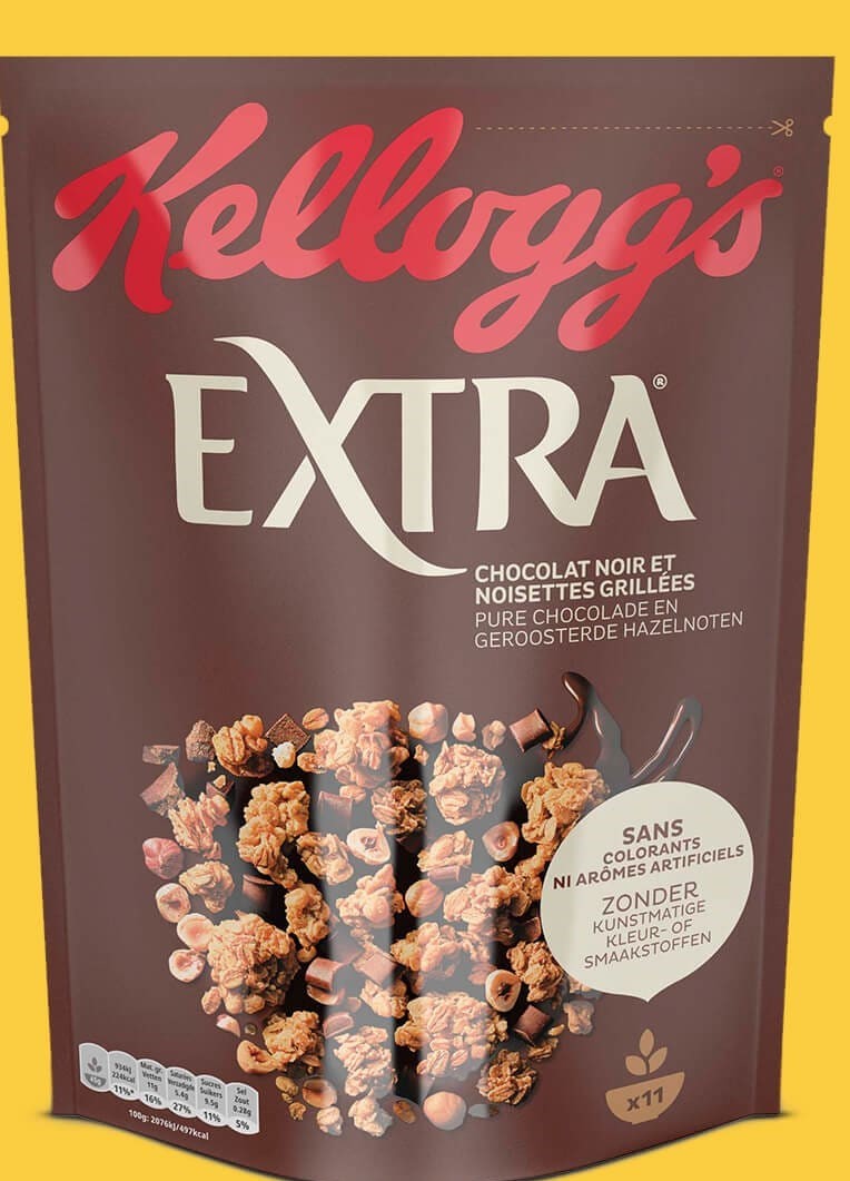 Kellogg's Extra Chocolat Noir Et Noisettes Grillées Sans Colorant 500G
