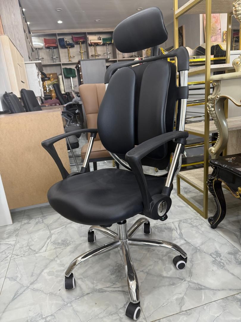 Chaises de bureau pour la maison - Dossier haut - En maille - Ergonomique - Pivotante - Double dossier - Avec accoudoirs et soutien lombaire - Chaise de bureau pour chambre à coucher