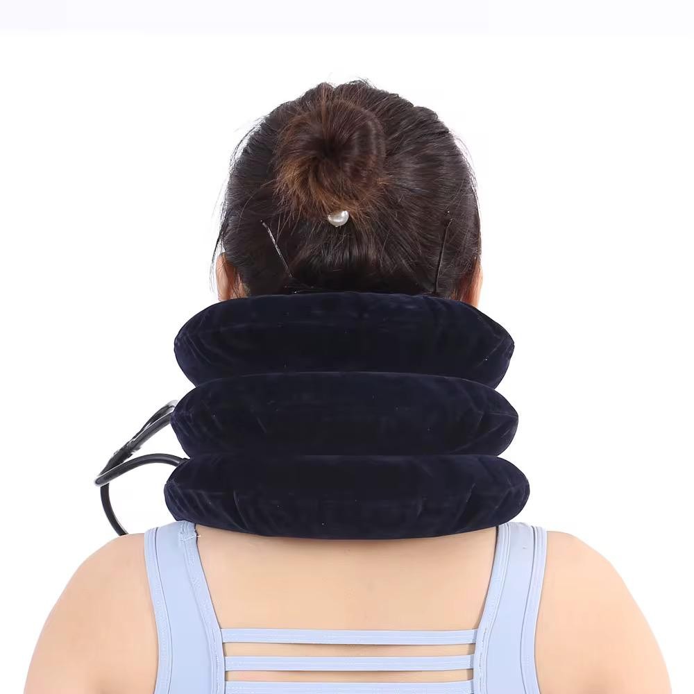 Civière de cou Gonflable Air Cou Appareil De Traction Dispositif Doux Cou Cervical Collier Oreiller Douleur Stress Soulagement De La Douleur Tracteur