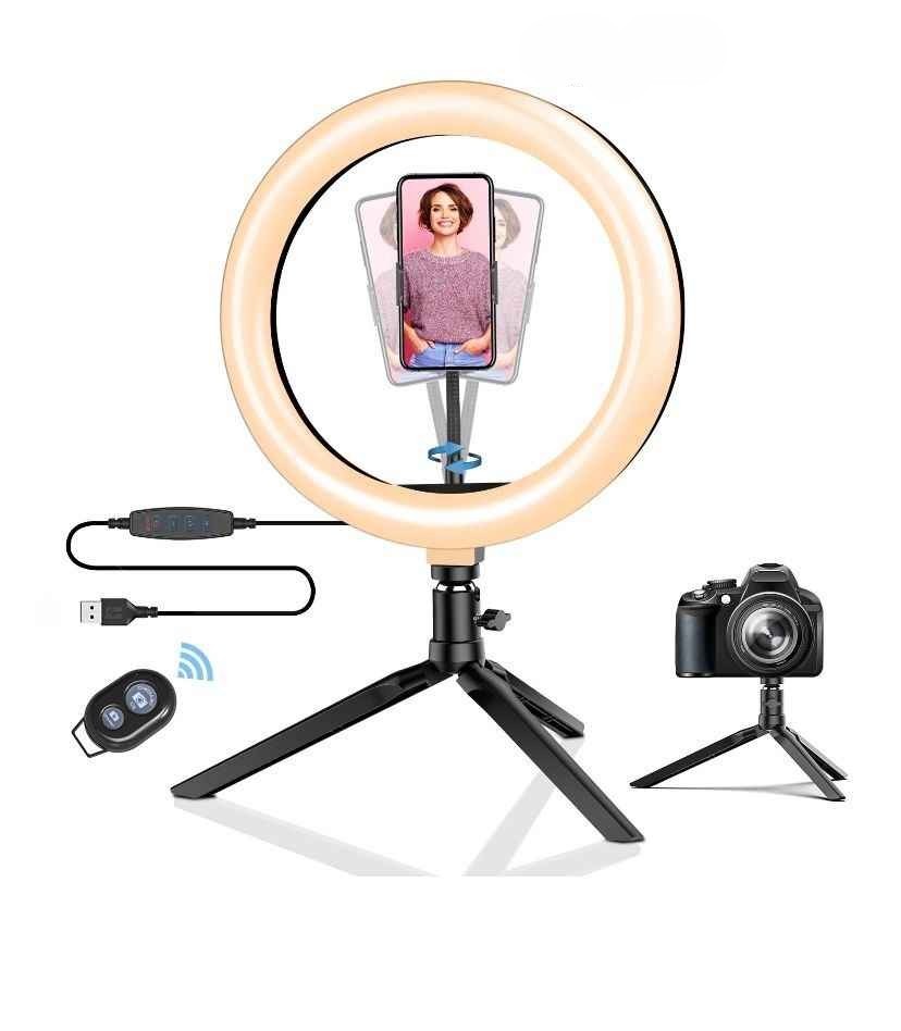 Anneau Lumineux Pour Selfie, Anneau Lumineux LED De 10 Pouces Avec Trépied  Et Support De Téléphone