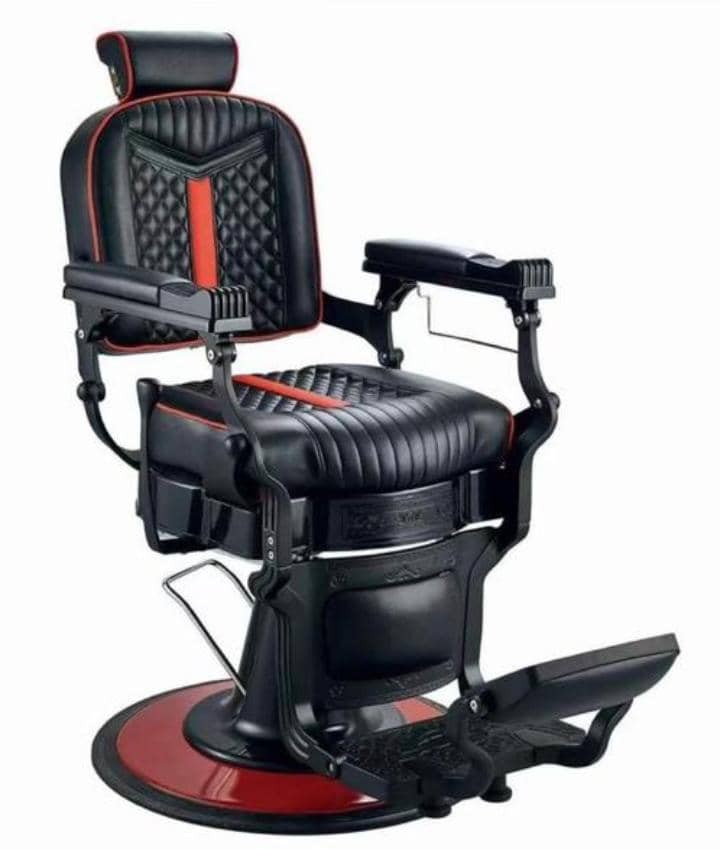 Chaise de barbier-Chaise de salon de beauté vintage avec hauteur réglable hydrauliquement Pivotée à 360 ° et boutons, chaises de cheveux inclinables professionnelles robustes avec appui-tête pour salo