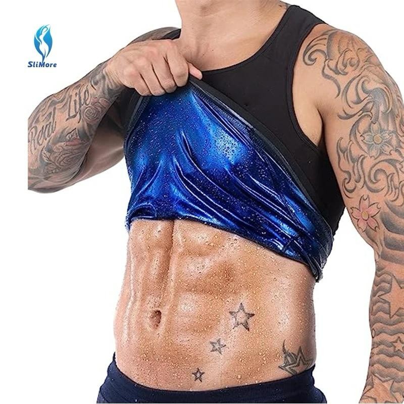 Gilet de  Sauna à manches courtes pour homme, sous-vêtements amincissants pour brûler les graisses du ventre et sculpter le corps