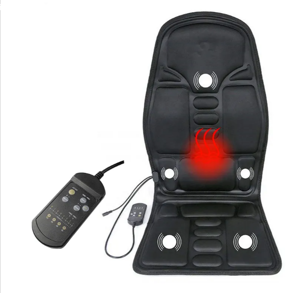 Coussin de massage électrique portable à vibration complète du corps à usage domestique ou en voiture avec fonction de chauffage pour le massage du dos et des fesses
