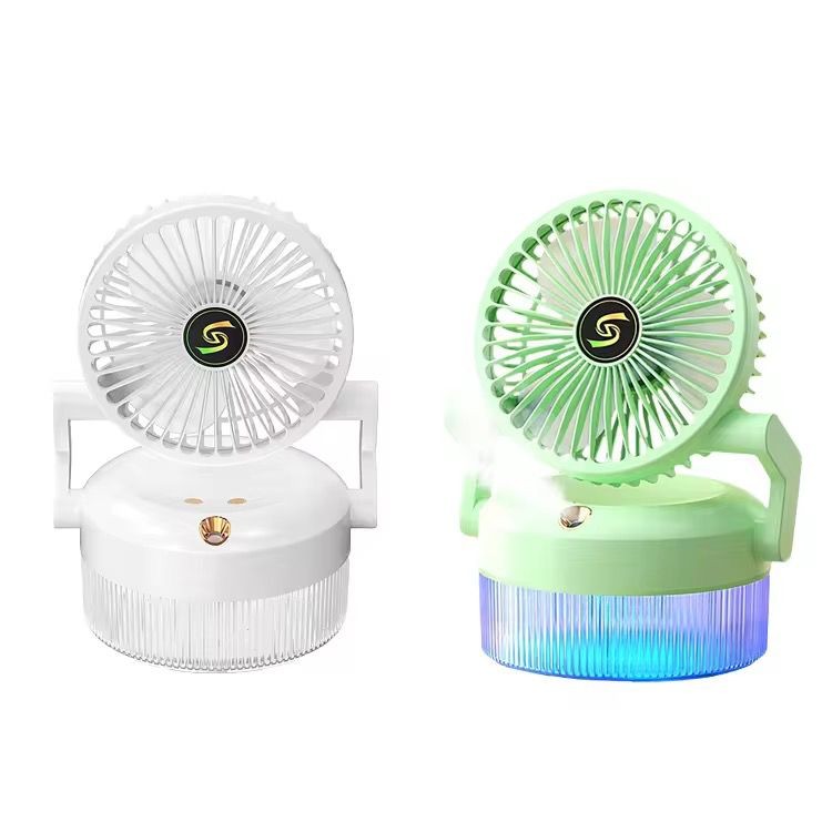 Ventilateur avec Diffuseur de Brumes - Ventilateur brumisateur pliable rechargeable avec veilleuse pour voyage