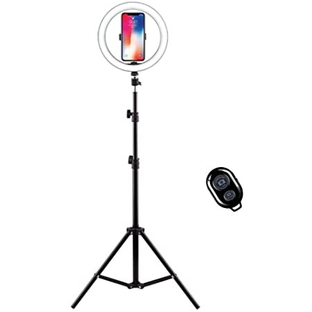 LED Lumière Anneau selfie avec Trépied, Réglable 50-160cm