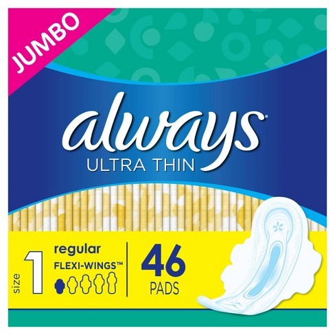 Serviettes ALWAYS Ultra Thin Taille 1 Non Parfumées, 46 unités