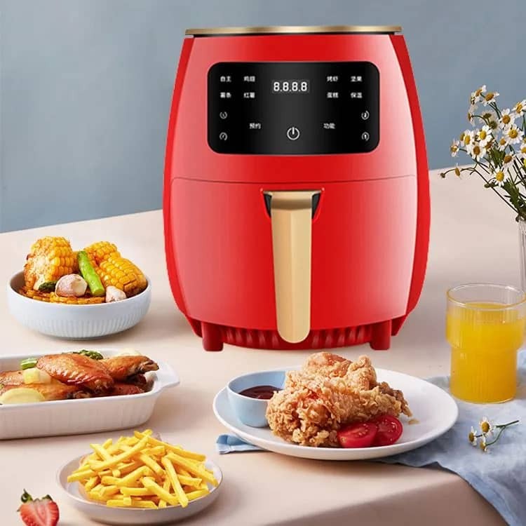 Friteuse À Air Électrique Et Électrique, Appareil Ménager, Air Fryer Capacité 6 Litres, Rôtissoire Blanche