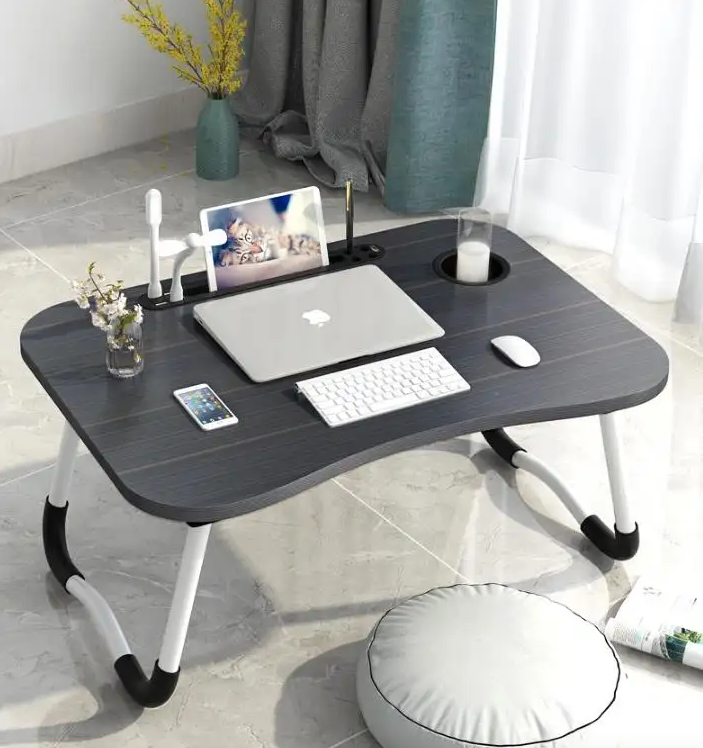 Bureau d’étude Portable en bois Design coloré mignon USB Charge Portable Table d’ordinateur Portable