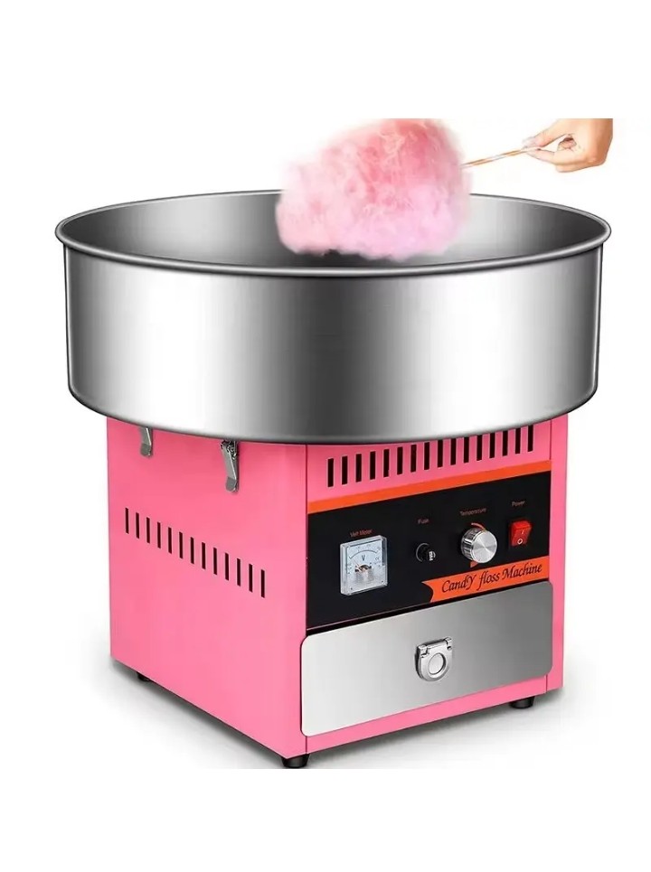Machine à barbe à papa électrique commerciale avec bol en acier inoxydable de 45,7 cm, température réglable, pour anniversaires, fonctions scolaires ou événements sociaux