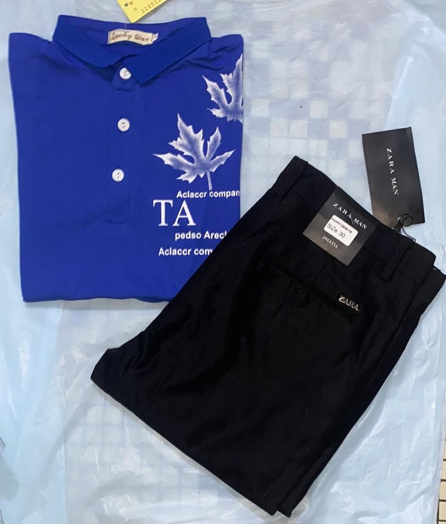 Vêtements Ensemble Pantalon Et T-shirt Courte Manche En Coton Pour Les Les Garçons Âgés Des 9 À 12 Ans Pour  Les  Études, Les Cérémonies Les Événements