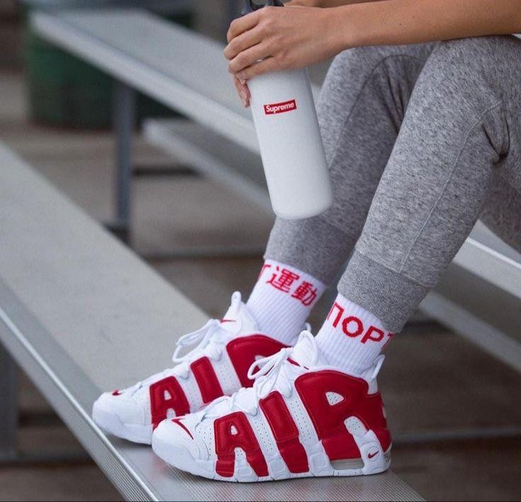 Nike Air ( Hommes et Femmes) More Uptempo Scottie Pippen PE Blanc/Noir-Varsity Rouge 414962-105 Basketbal