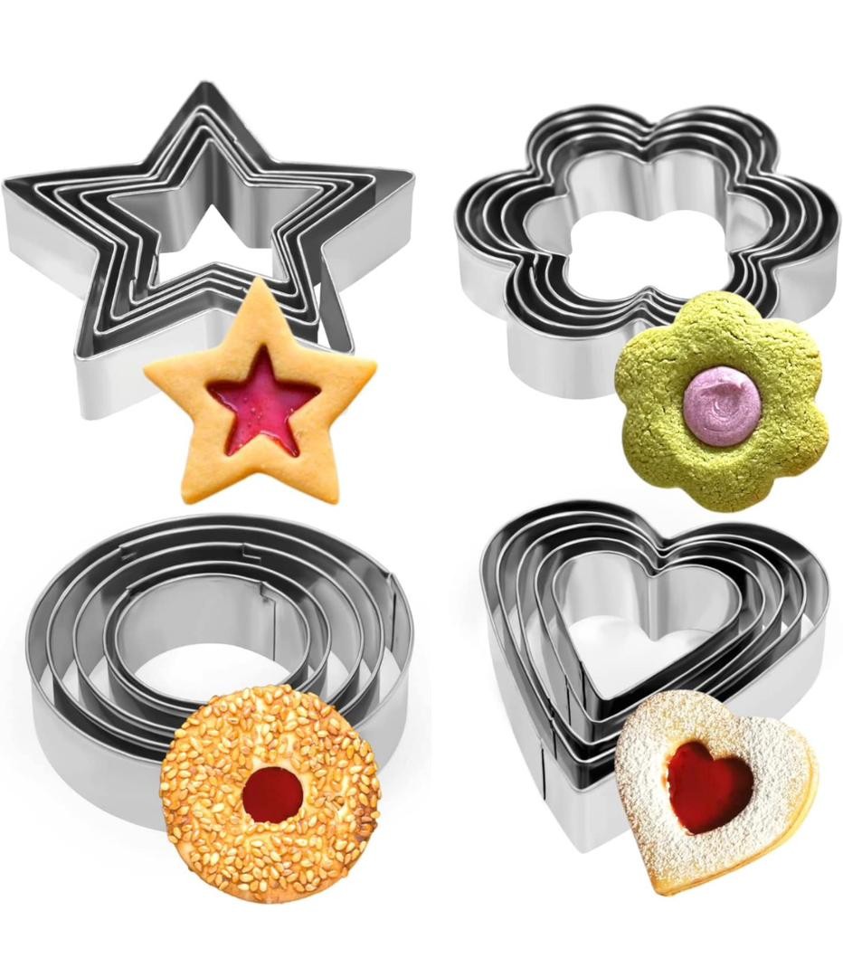 Pack De 12 Mini Moules À Gâteau, Acier Inoxydable, 4 Formes