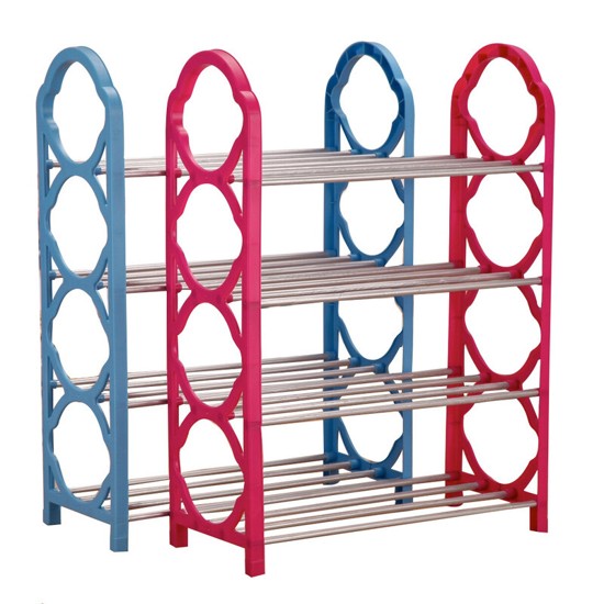 Étagère A Chaussures Simple A Quatre Niveaux, En Plastique, Pour La Maison, Magique Et Créative