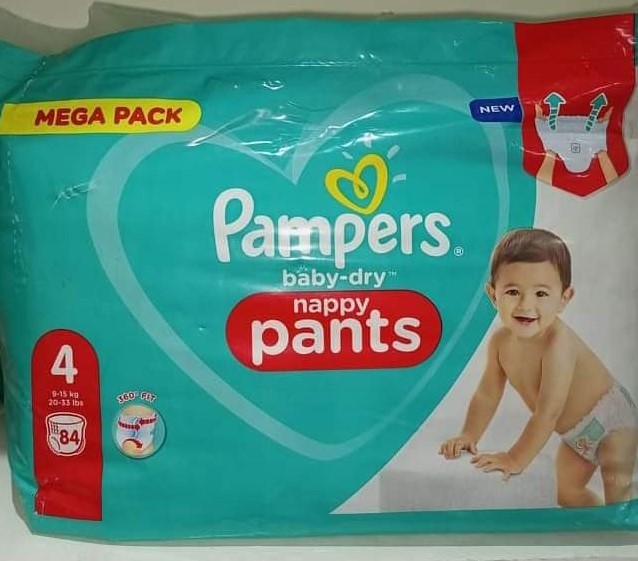 Couche Mega Pack pampers Baby-dry Nappy Pants Taille 4 de 84 Couches Enfant  Entre 9 à 15 kg