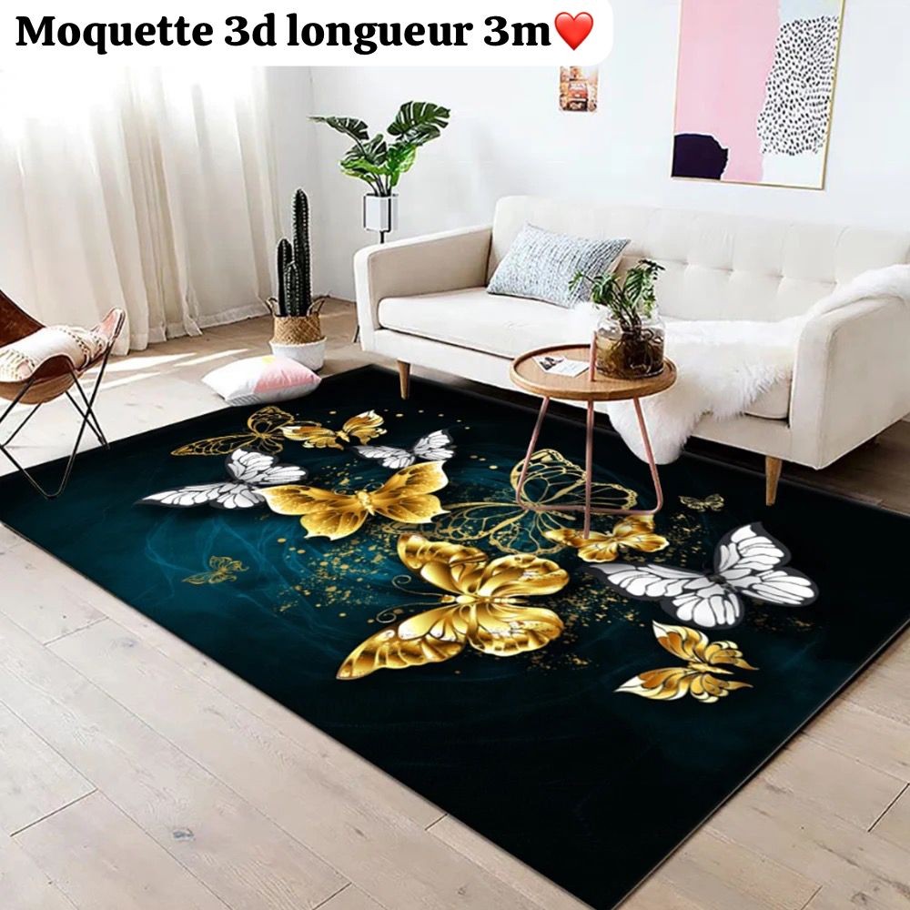 Moquette 3D Longueur 2m tapis de sol salon décoration vert émeraude 3d imprimé tapis rembourré tapis Différente Couleur