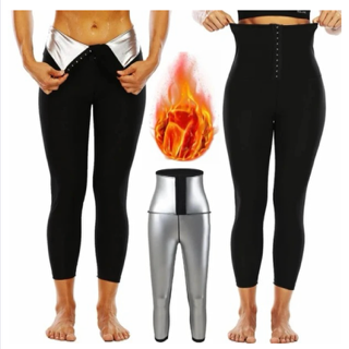 Pantalon de Sudation Femme Amincissante, Short de Sudation Femme Amincissante Sauna Vetement Ventre Plat pour Fitness Short Legging de Sudation pour Exercice Fitness Gym Yoga Sport Femme