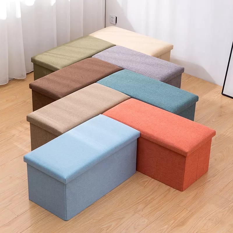 Tabouret De Rangement Multifonctionnel Pour Enfants, Chaussures De Canapé Pliant En Tissu
