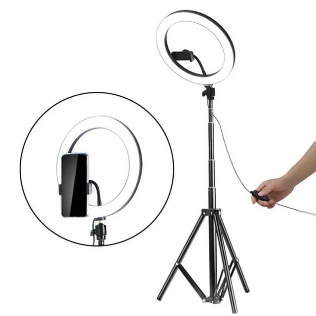 Éclairage ring light à Led de 10 pouces avec trépied, dispositif  pour photographie, vidéo, maquillage, Youtube et Tiktok