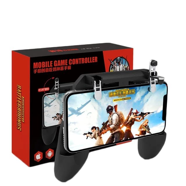 Manette de jeu Mobile W10 + PUGB - boutons L1 R1 en métal pour iPhone et Android