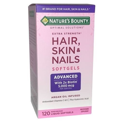 Nature'S Bounty Extra Strength, Hair Skin Et Nails, Argane -120 Softgels À Libération Rapide, Être En Bonne Santé Est Toujours Beau