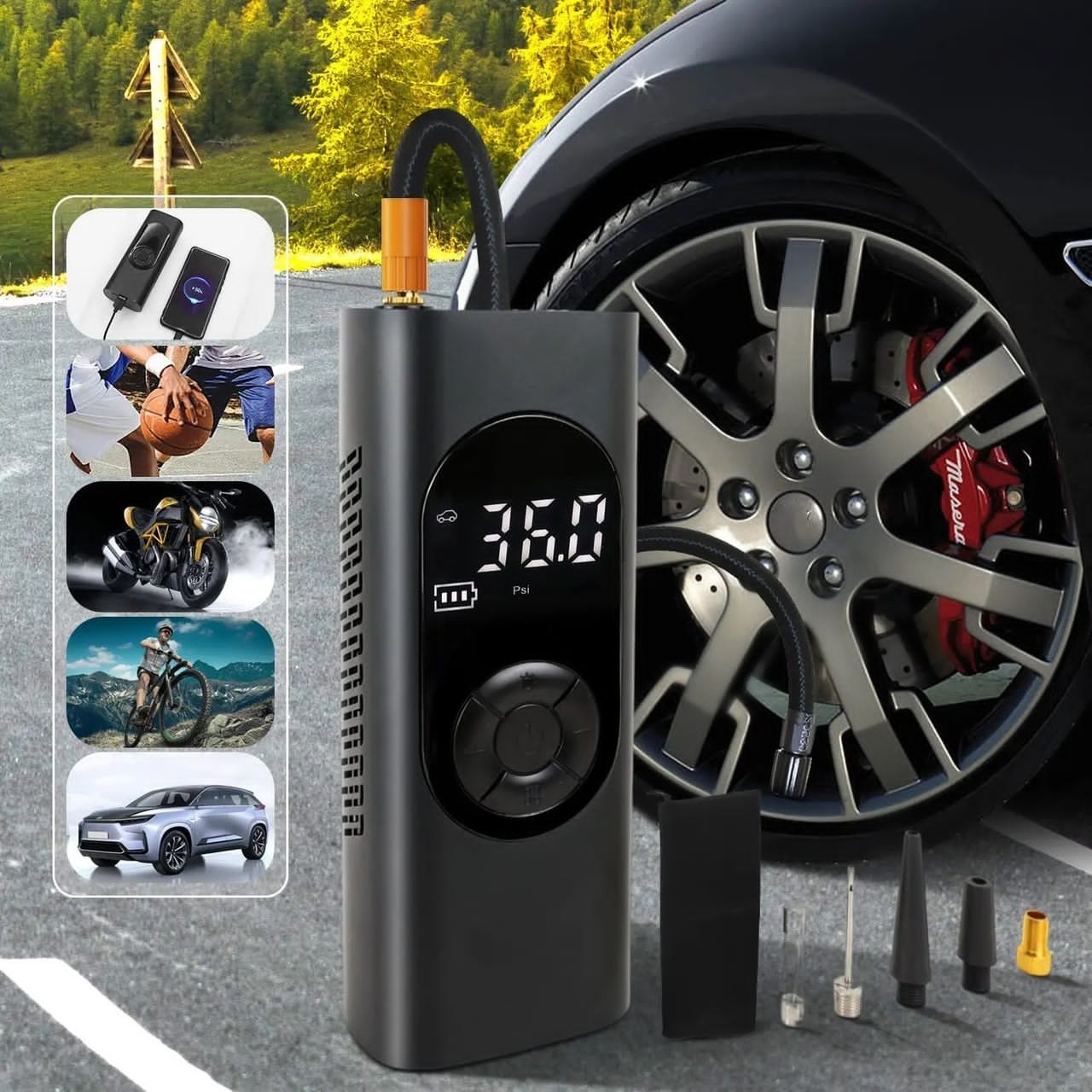 Pompe à air électrique de voiture Mini Portable Sans Fil Pneu