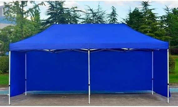 Tente extérieure pliante avec couverture 6m*3m, tente instantanée commerciale, tonnelle facile à monter avec 3 parois latérales