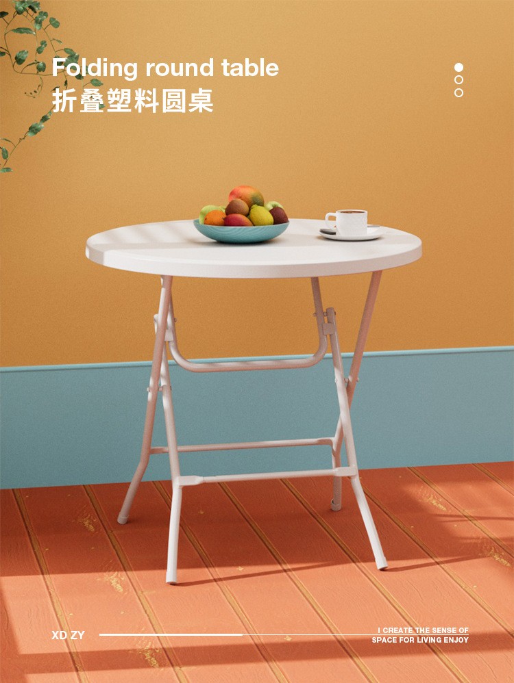 Table à Manger Ronde Pliée Blanche