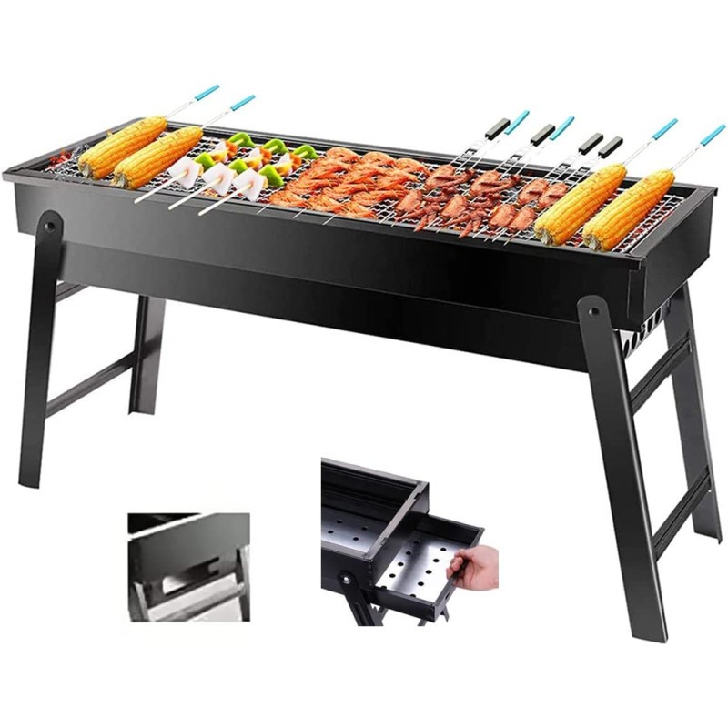 Barbecue au charbon de bois, portable et pliable