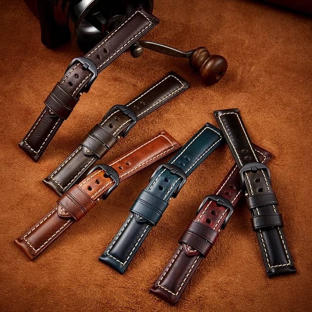 Bracelet En Cuir Véritable Italien Ciré À L'huile