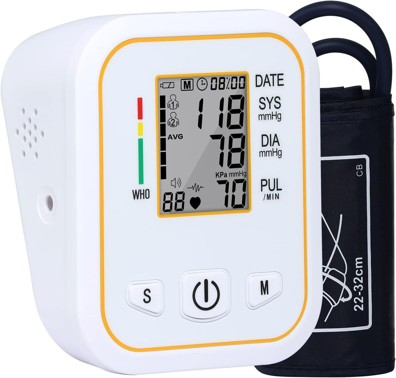 Tensiomètre, Tensiometre Bras Professionnel, Bras machine automatique de pression artérielle numérique Accueil utilisation, Brassard 22-32cm, Détecteur d'Arythmie Cardiaque, 2 * 99 mémoire