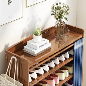 Rangement Chaussures Anti-Poussière en Bois