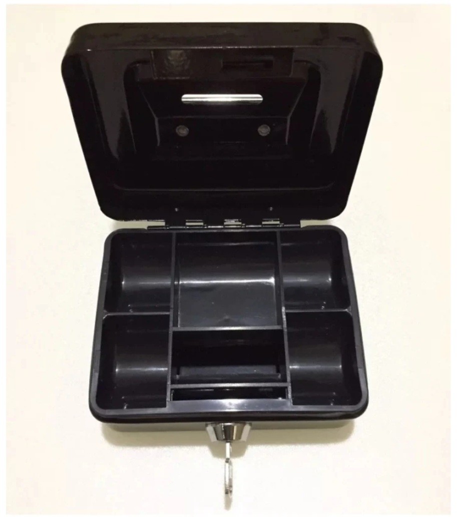 Cash Box Caisse À Monnaie En acier Avec 2 Clefs Petit Model Noir