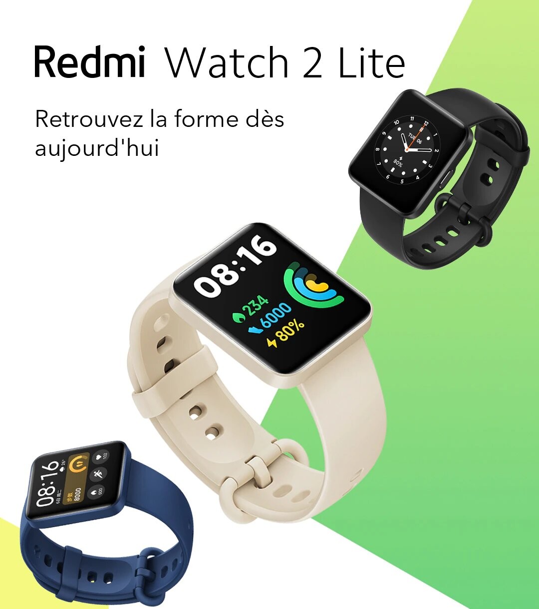 Montre connectée Xiaomi Redmi Watch 2 Lite Noir