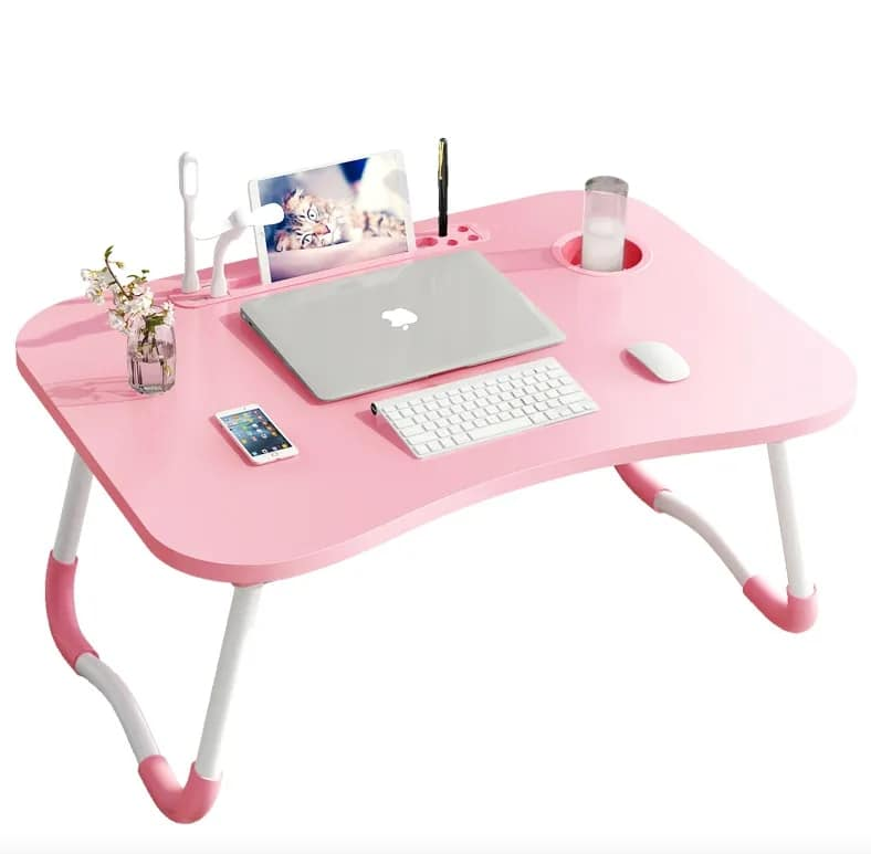 Bureau d’étude Portable en bois Design coloré mignon USB Charge Portable Table d’ordinateur Portable
