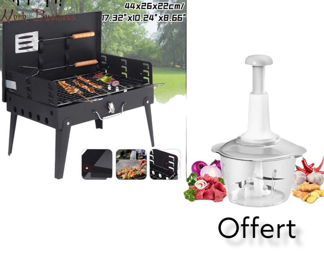 Barbecue a charbon plus hachoir manuel offert