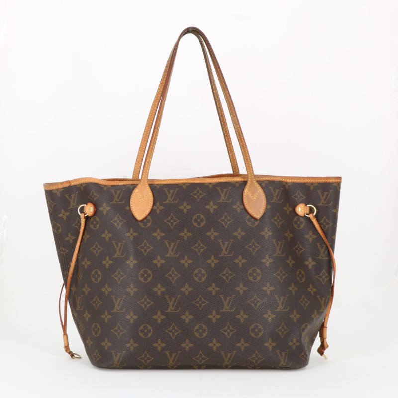 Sac Cabas Louis Vuitton Neverfull Grand Modèle En Toile Damier Azur Et Cuir  Naturel