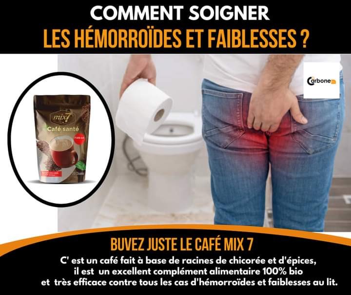 Café Mix 7 Stop Hémorroïdes Et Faiblesses Fait À Base De Racines De Chicorée Et De 7 Epices Rares Et Très Vertueuses, Le Café Mix7 Est Un Complément Alimentaire Qui Lutte Efficacement Contre Plusieurs