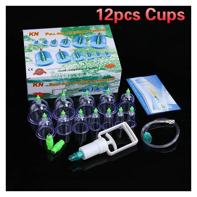 Ensemble de thérapie domestique Chi ping, pompe à ventouse sous vide, optique ABS, 12 canettes, massage, standardisation, masseur d'acupuncture, soins de santé