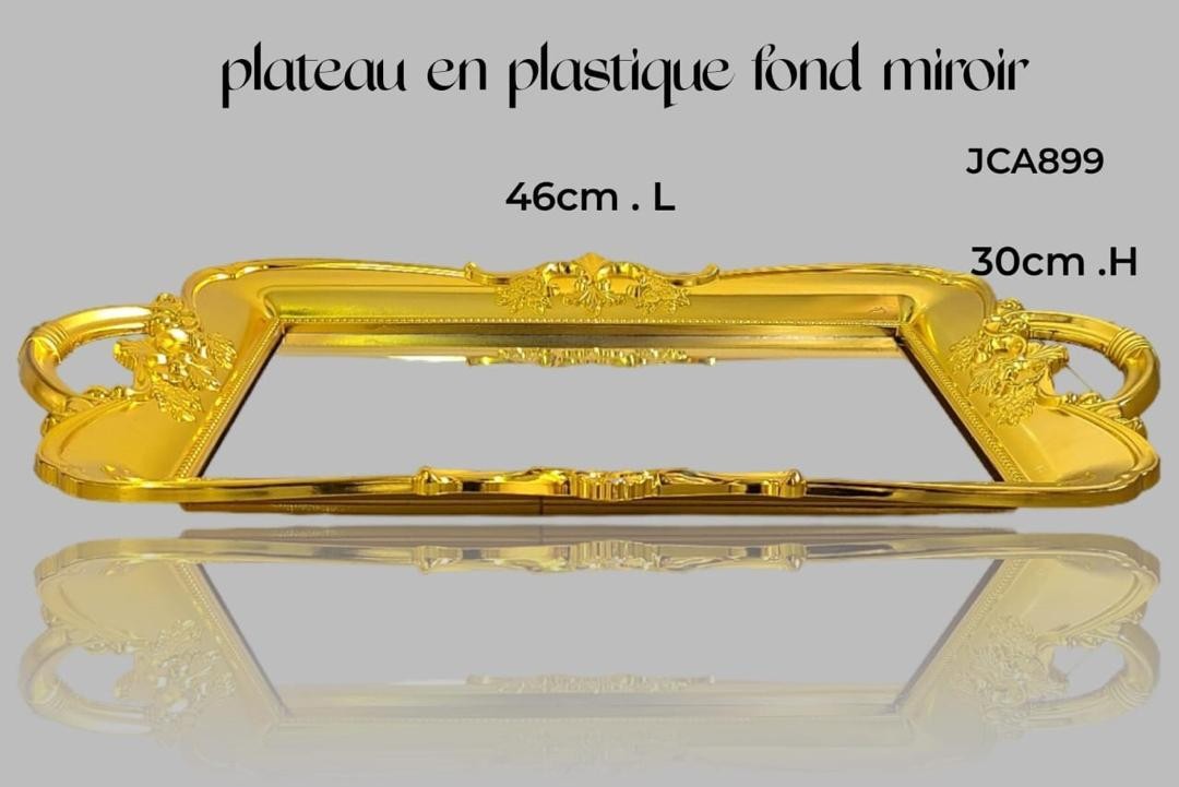 Plat Plastique Modèle Doré Fond Miroir 40 ET 46 CM