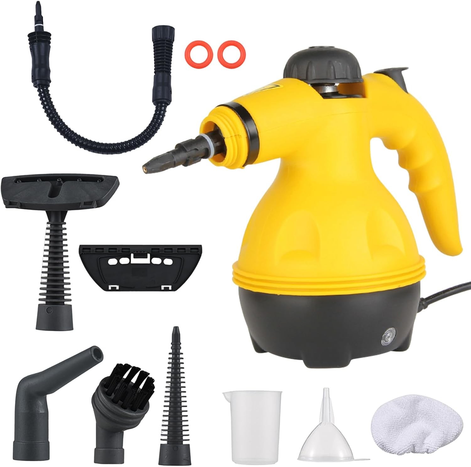 Nettoyeur vapeur manuel multifonction 1000 W avec 10 accessoires - Nettoyeur vapeur manuel pour cuisine, salle de bain, tout le sol, meubles rembourrés, joints, sièges de voiture et rideaux