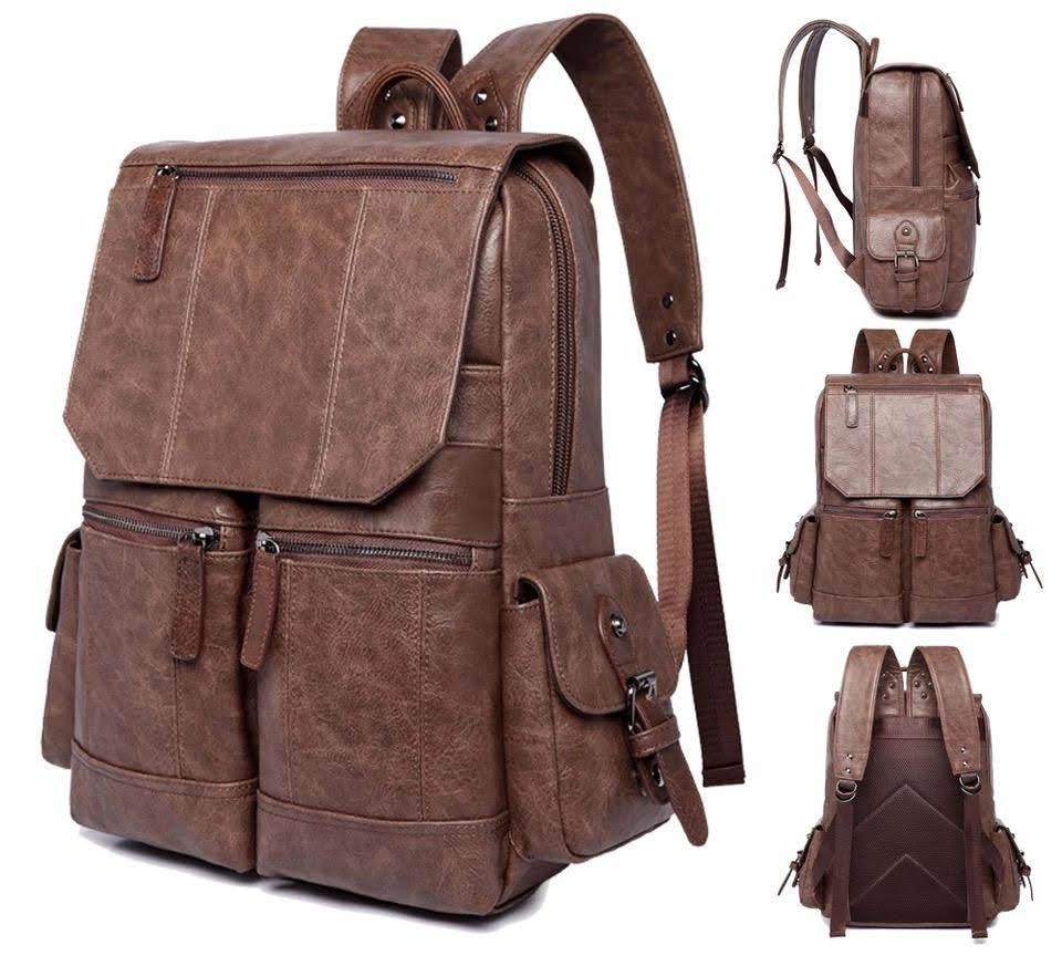 Sacs À Dos En Cuir Pur Pour Hommes, Sac À Bandoulière Décontracté Pour L'école Ou Le Voyage, Vintage, À La Mode