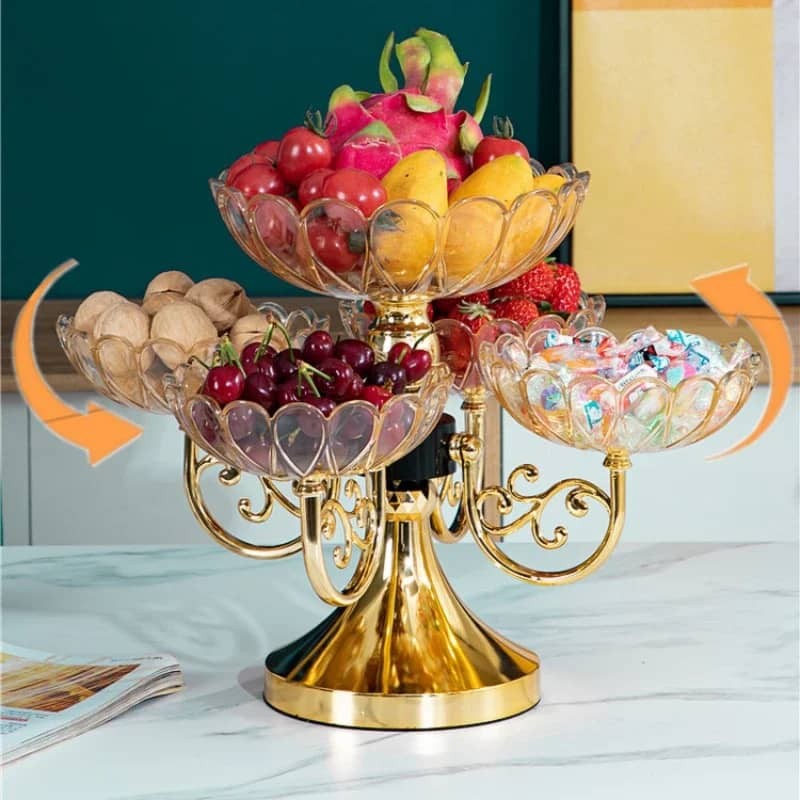 CORBEILLE A FRUIT CRISTAL VERRE FRUIT PLAQUE NORDIQUE Modèle 4 Compartiments