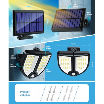 Swonuk® 800W Lampe Solaire Jardin sans fil étanche télécommandé,COB  Applique Solaire Extérieure avec Détecteur de Movement,3 mode