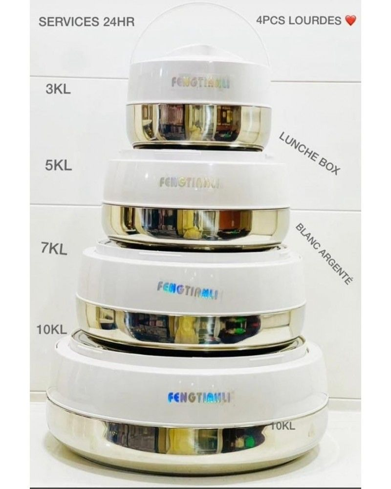 Lot De 4 Bols, Ensemble De Rangement Alimentaire, Boîte À Lunch Robuste, Acier Inoxydable Durable