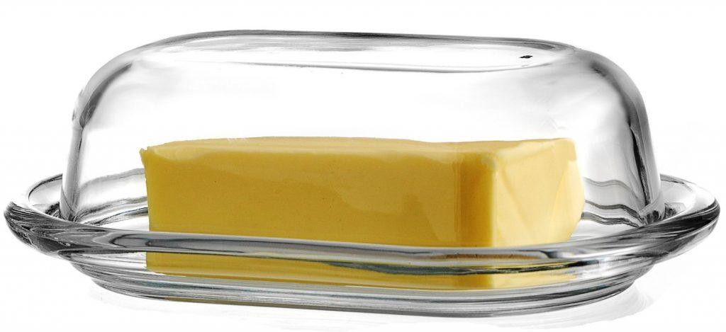Beurrier en Verre Incassable / BEI&YANG Boîte À Beurre Bol en Verre Transparent avec Couvercle Boîte De Rangement À Biscuits pour Gâteaux Cuits Au Four Bac À Beurre Horloge À Beurre Fromage pour Beurr