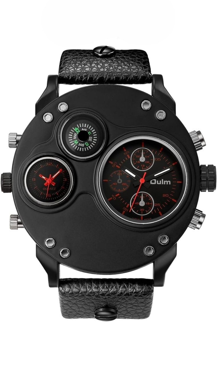 Montre De Sport Unique Pour Hommes, Marque De Luxe, Fuseaux Horaires, Avec Boussole Décorative, À Quartz