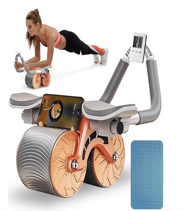 Roue Abdominale à Rebond Automatique avec Minuterie et Coussin à Genoux