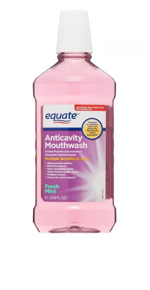 Rince Bouche Rafraîchissant, Equate Anticavity Mouthwash, Fresh Mint, 33.8 fl oz