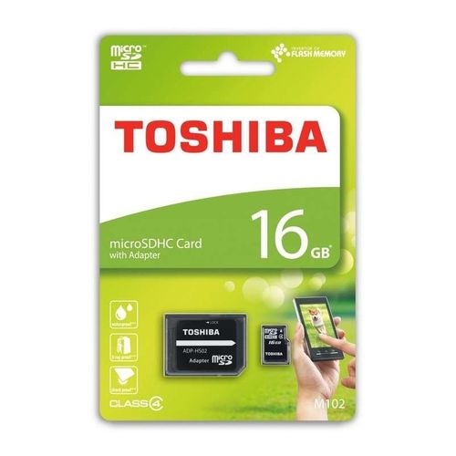Toshiba carte mémoire MicroSD Class 4 M102 avec Adapteur SD 16Go
